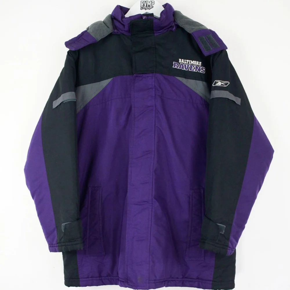 Reebok NFL Baltimore Ravens Black and Purple Jacket (Large) - Picture 2 of 4